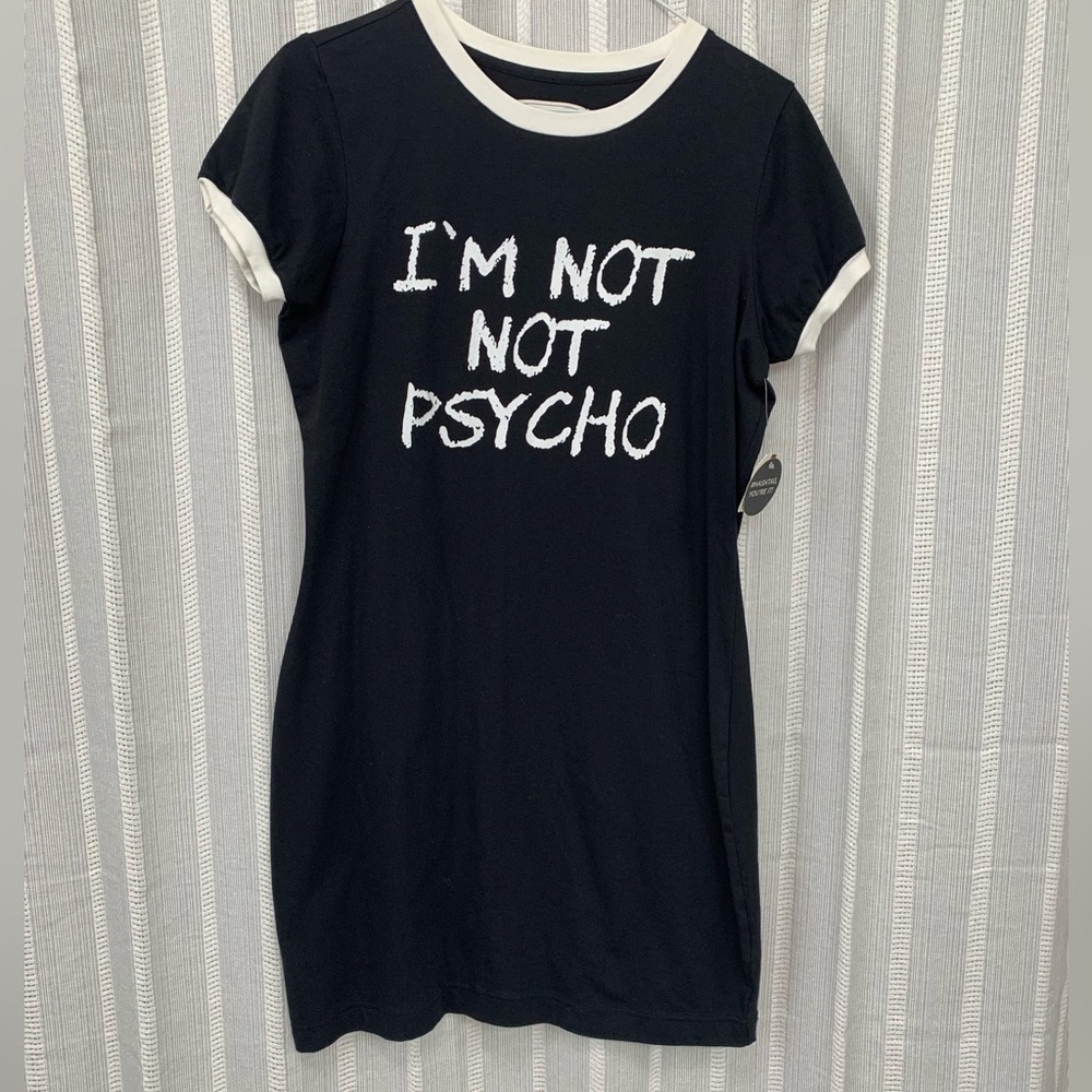 Adam Levine T-Shirt Tee Shirt Dress “I’m Not Not‎ Psycho” Size L - NWT